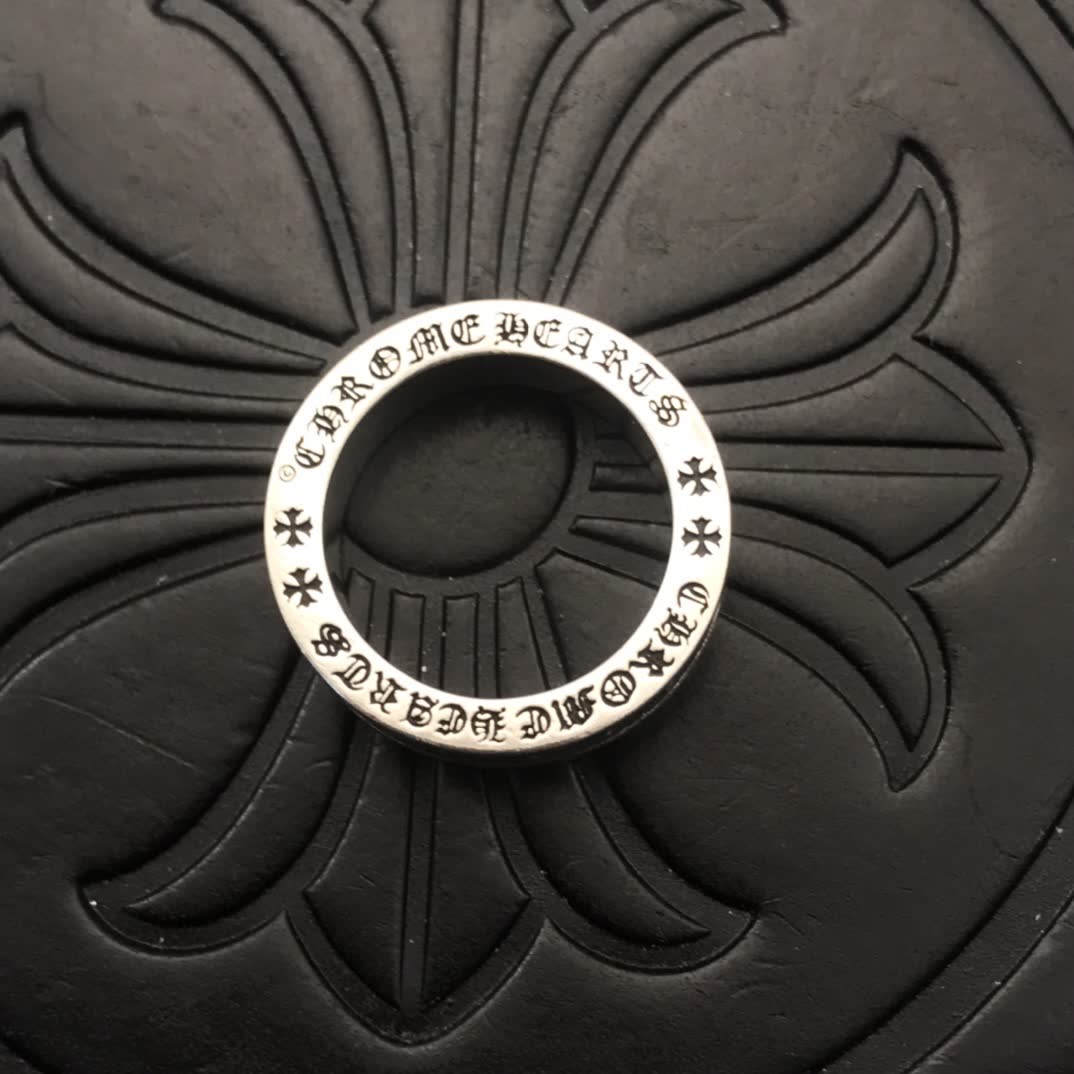 Chrome Hearts 925 Sterling Silver Ring with Leaf Pattern